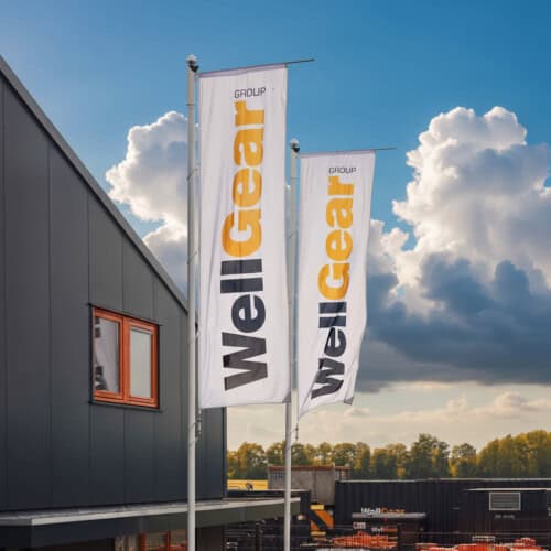 Aluminium Fahnenmast mit hissbaren Ausleger Easylift 6 Metern